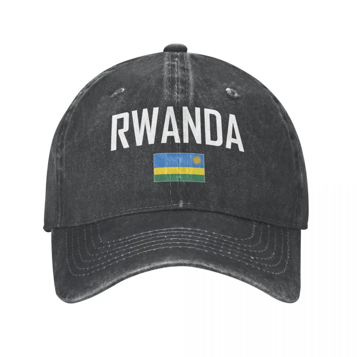 

Мужская бейсболка RWANDA с флагом и шрифтом, темно-серая джинсовая винтажная хлопковая шляпа дальнобойщика для папы