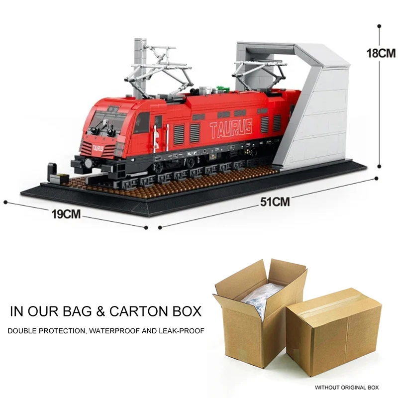 MOC 66020 Technical City Trains European Electric Passenger Train Building Blocks Bricks Assembly Chridren Toys Christmas Gifts