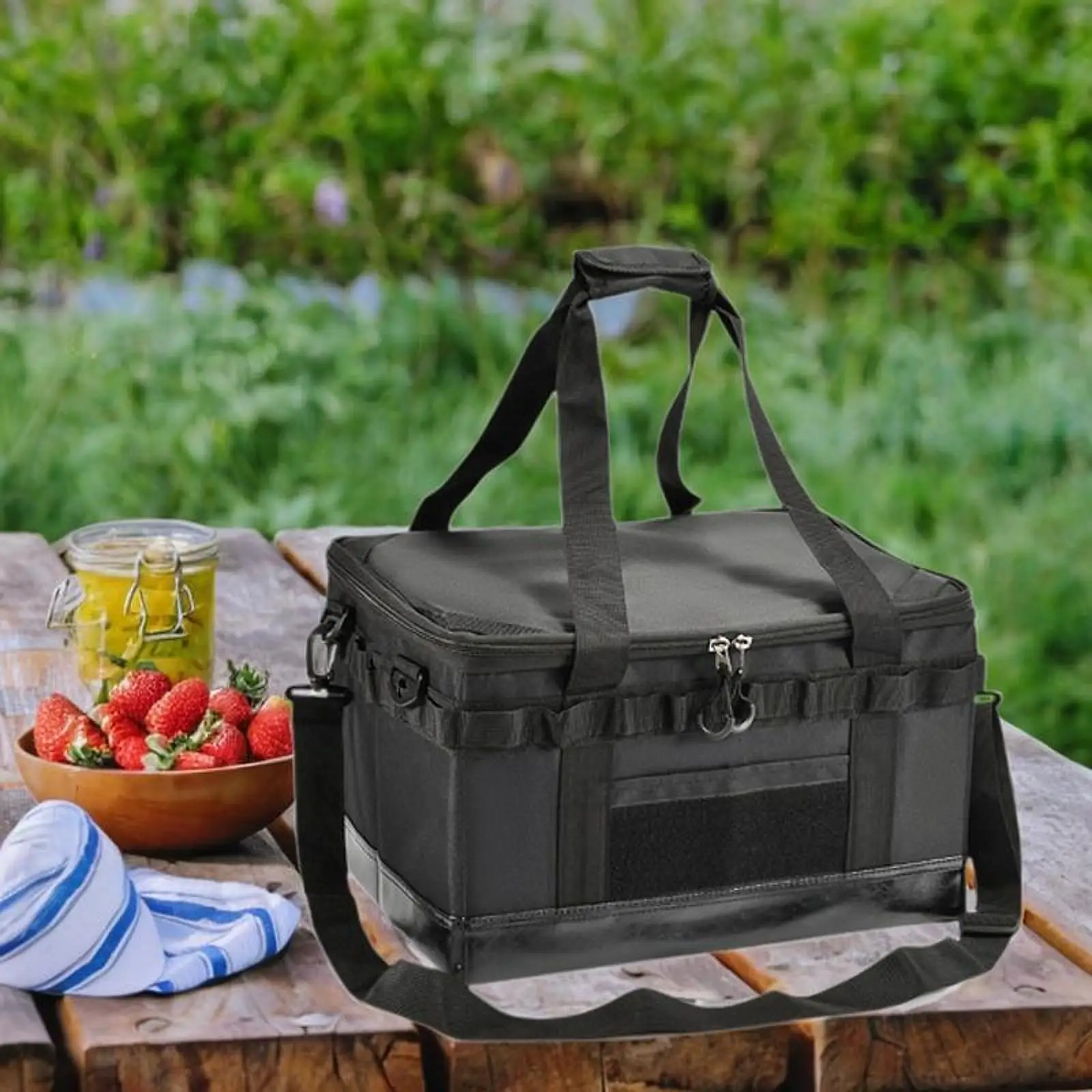 

Outdoor Camping Storage Bag, Picnic Cookware Utensil,Portable Handbag Hiking,Tableware Organizer for Fishing,Moving Car Trunk