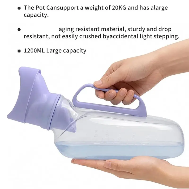 T21C Leak-Resistant Female Urinal, 40 Oz Portable Bedside For Women, Anti-Splash Design, Soft Silicone Cup