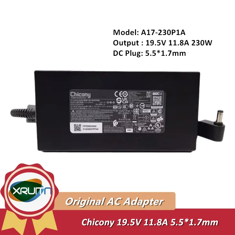 Genuine Chicony A17-230P1A 19.5V 11.8A 230.1W A230A033P Power Supply AC Adapter For ACER 230W Laptop Charger DELTA ADP-230JB D