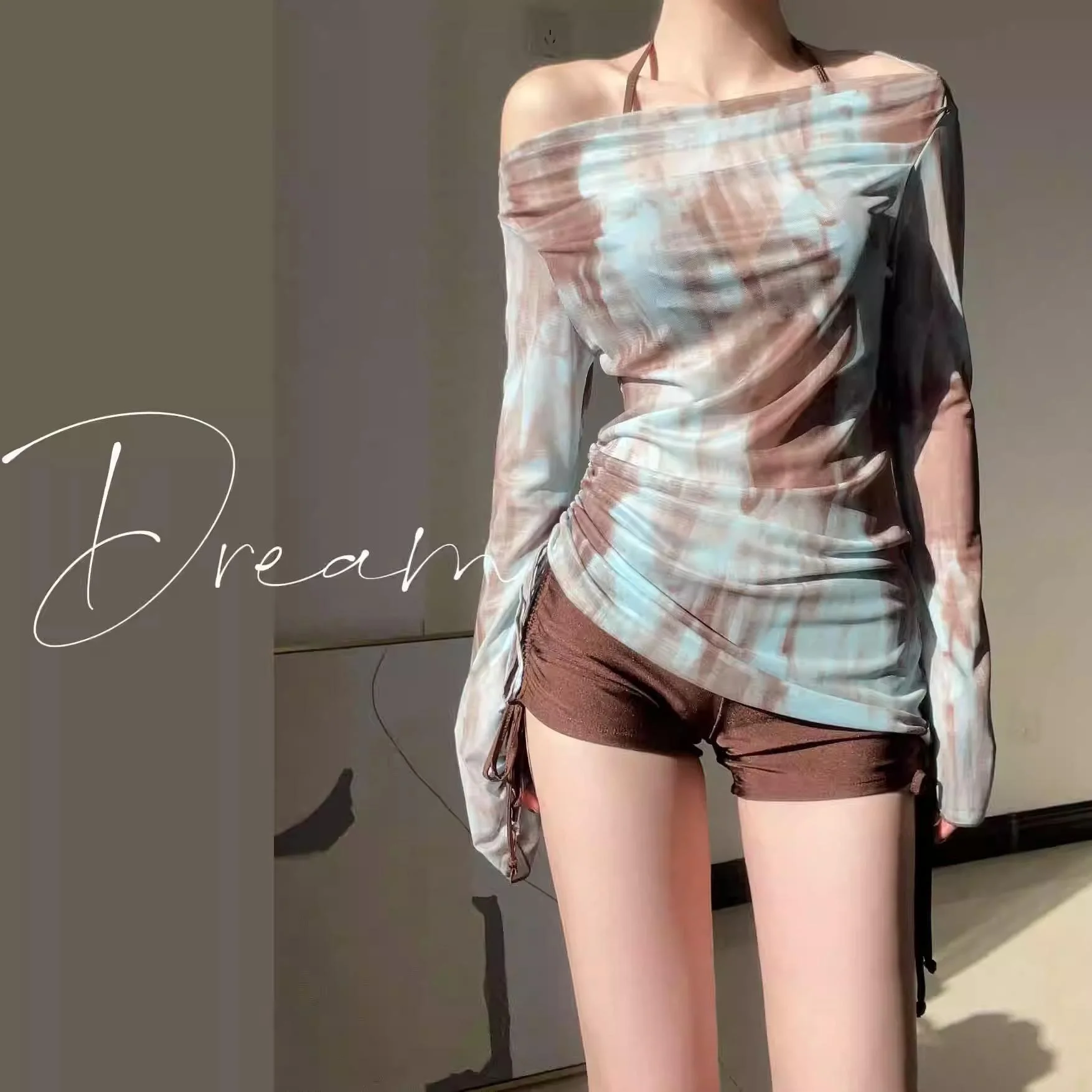 

Dr Honey Women's Swimsuit Tee-Piece Set Sexy Bikini Steel Support adient Color One-oulder Design Polyester Material