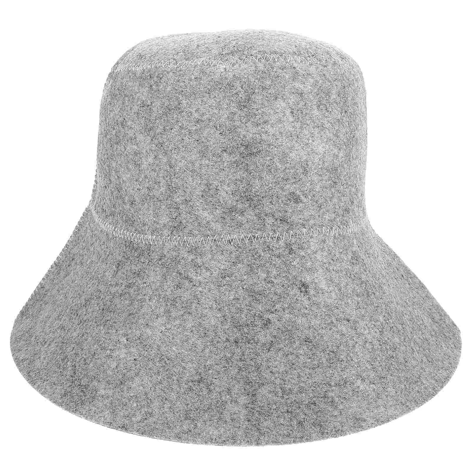 Felt Bath Sauna Hat 15.5cm Diameter 19cm Height Absorbent Comfortable Steam Spa Bathing Hat for Women Lightweight