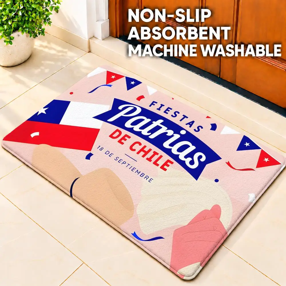 art Fiestas Patrias Floor Mat Doormat Non-Slip Floor Mat Rug for Bathroom Kitchen Entryway Indoor Outdoor Home Decor