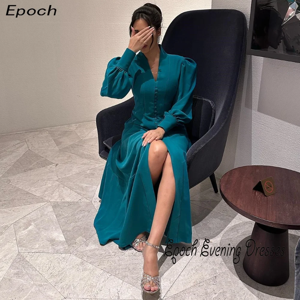 Epoch Long Formal Occasion Evening Dress فساتين مناسبة رسميةStraight Elegant Button High Split Dairy Prom Gown For Sexy Women