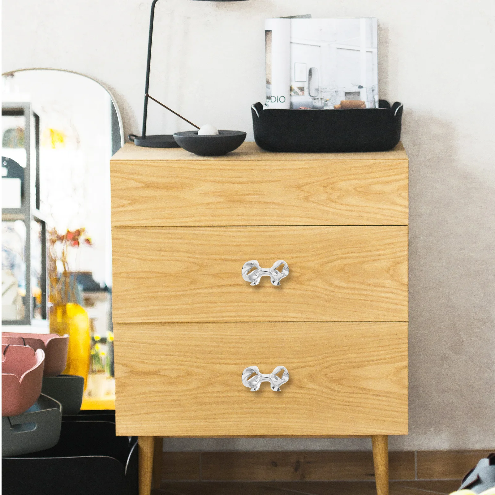 

Elegant Bow Drawer Knobs Brass Finish for Cabinets Cupboards Home Office Furniture Easy Install Decorative Hardware