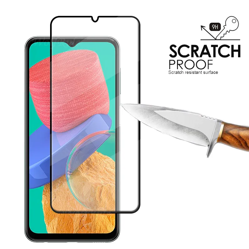 4 Trong 1 Cho Samsung Galaxy M33 5G Kính Cường Lực Cho Samsung M33 5G Kính Cường Lực Full Keo HD Tấm Bảo Vệ Màn Hình dành Cho Samsung M23 M33 5G Ống Kính Thủy Tinh