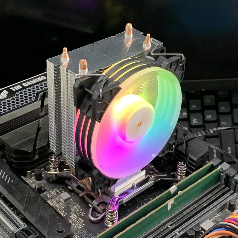 2 Heatpipes CPU Cooler 90mm ARGB PWM Fan X99 PC Air Cooler for Intel LGA 1150 1151 1155 1156 1200 1700 2011 1851