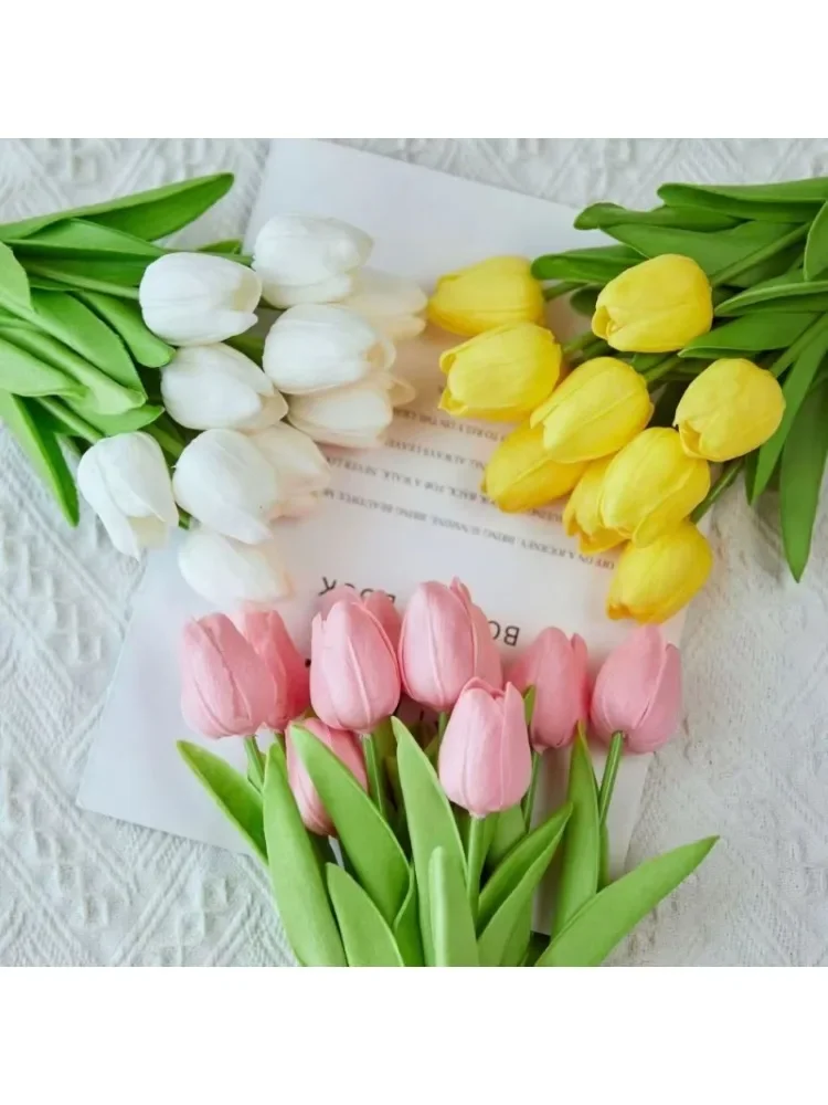 5-30 stuks kunstmatige tulp realistische aanraking voor kerst bruiloft verjaardag vaas woondecoratie tuin moederdag boeket - afbeelding 2