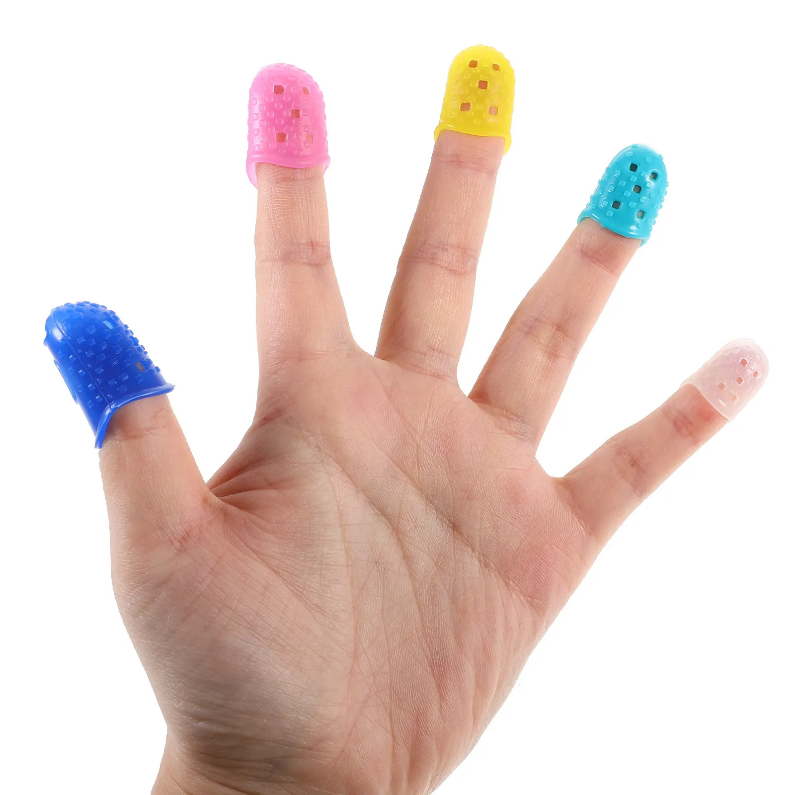 20Pcs Silicone Finger Caps Soft Elastic Fingertip Protectors for Guitarists Musicians Office Work Protective Grip Enhanced