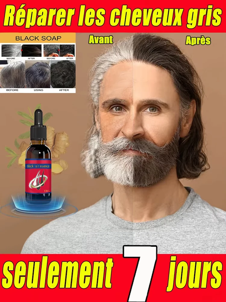 White hair killer, remove gray hair and restore natural hair color in 7 days