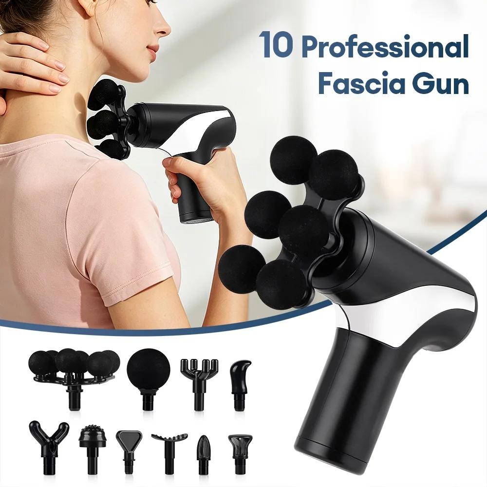 Portable Massage Gun 38 Gears Adjustment Intelligent Pressure Sensing Wireless Massager for Neck Back Leg Body Muscle Massager