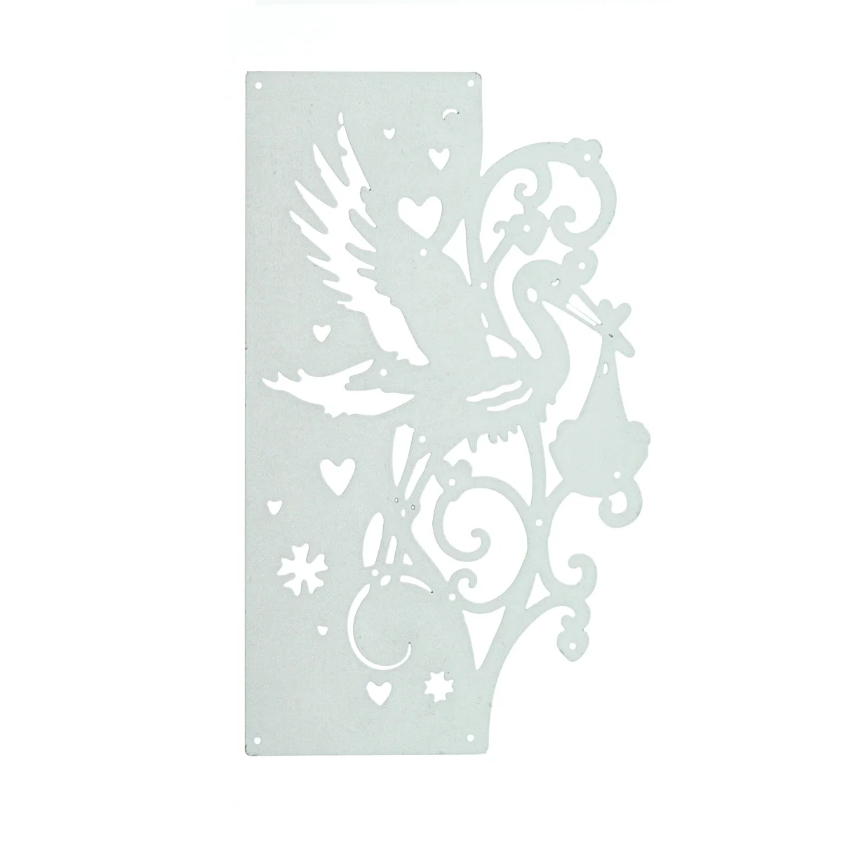 Craft Metal Cutting Dies Cut Die Mold Postcard Border Edge Decoration Stork Deliver Baby Pattern Scrapbook Paper Punch Stencils