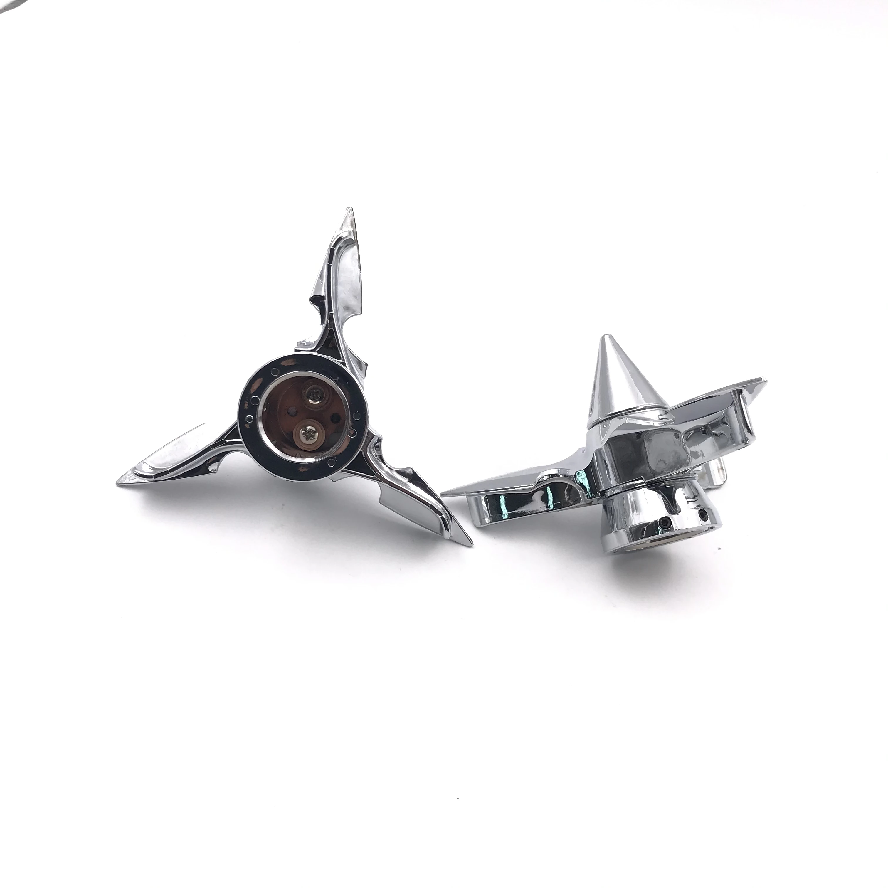 Motorcycle Spun Blade Spinning Front Axle Cap Nut Cover For Harley Dyna Softail Electra Glide Touring Chrome