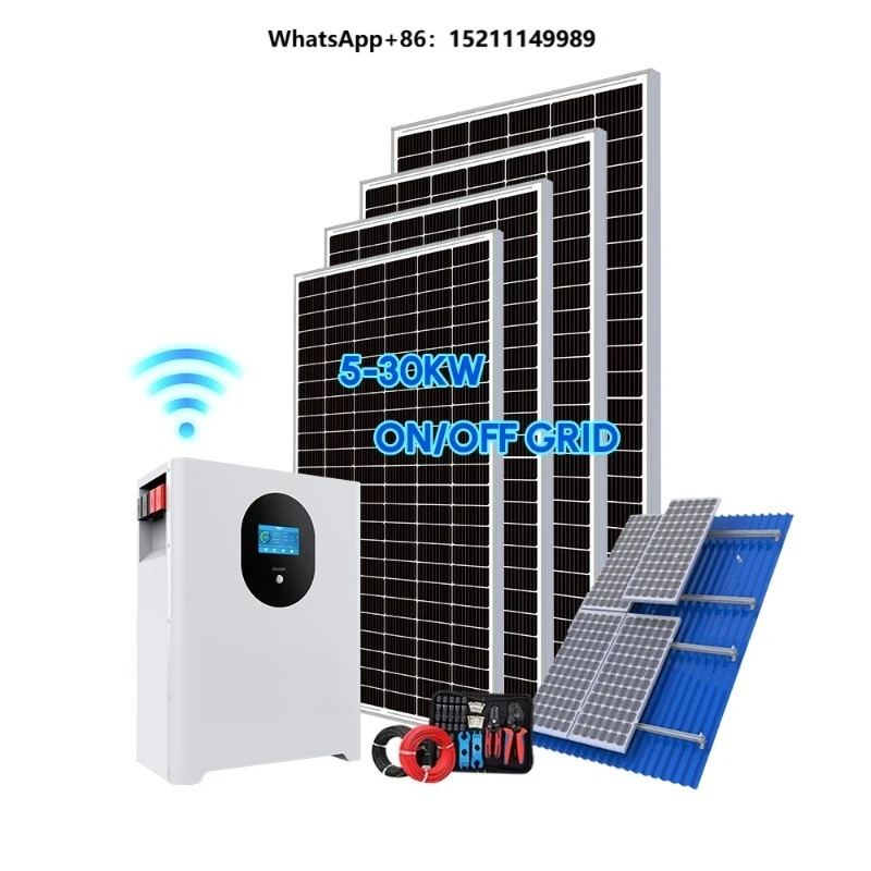 60kwh/Day Home Solar Energy System 5KW 10KW 20KW 30KW LiFePO4 Battery Solar Panel Complete Kit Off Grid Hybrid