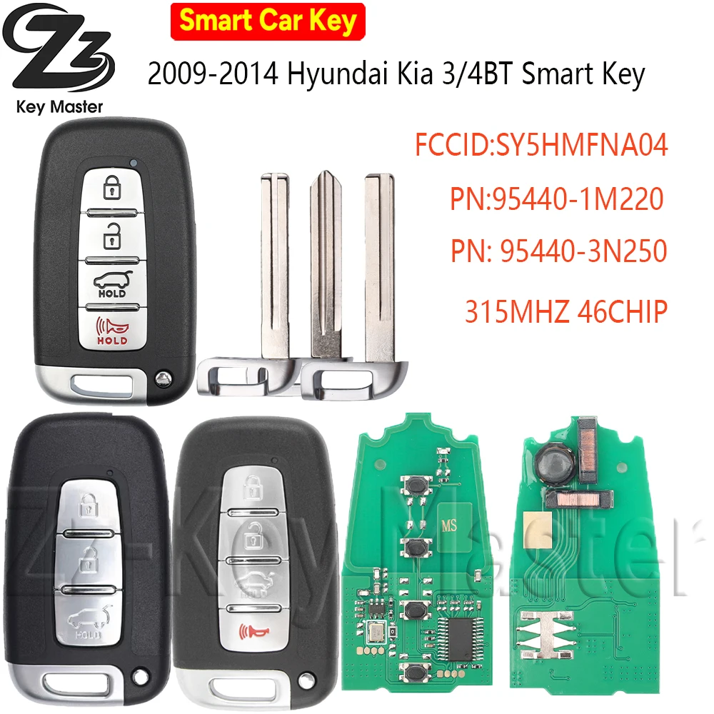 

Zz Remote Key For Hyundai Elantra Tucson IX35 Sonata KIA Soul Rio Borrego Sorento Optima ID46 315/433 SY5HMFNA04