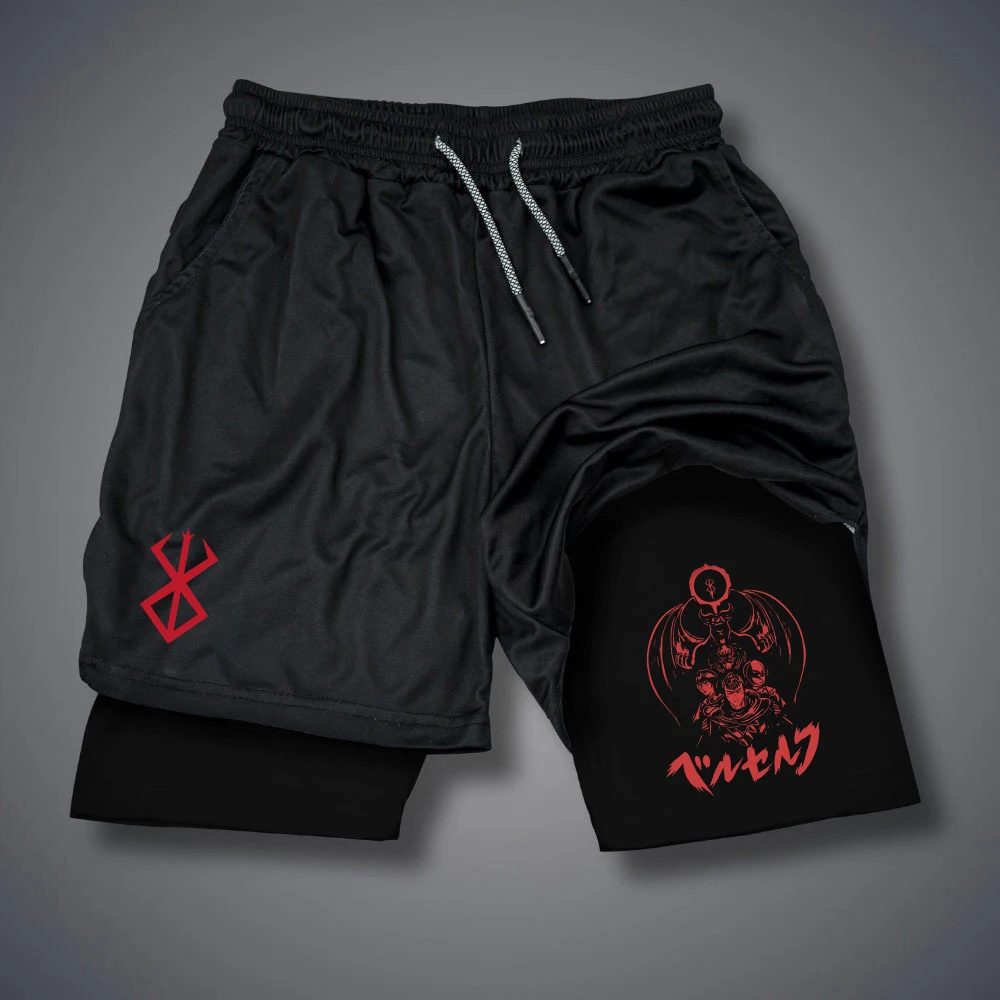 2-in-1-Kompressionsshorts für Herren, Fitnessstudio, Workout, Laufshorts mit Handytaschen, sportliche, schnell trocknende Activewear – Detail 9