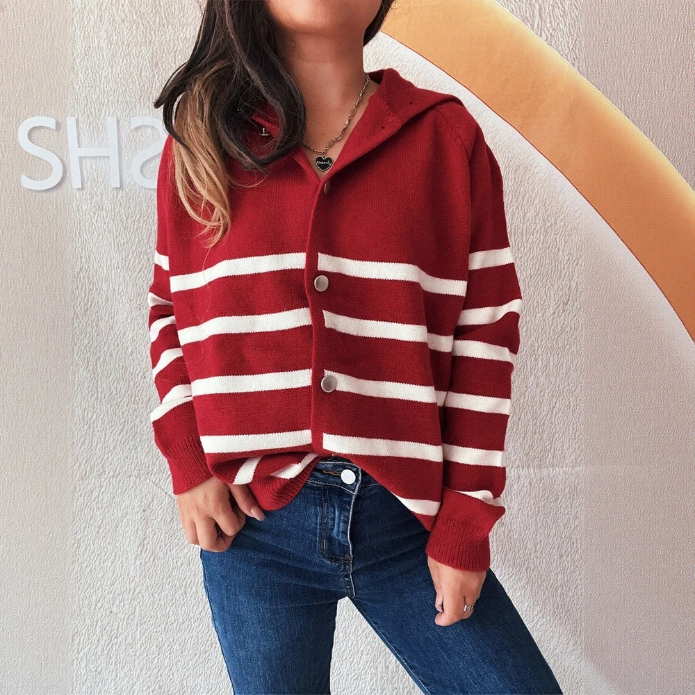 

Кардиган с длинным рукавом и круглым вырезом, осень-зима, свободный крой, украшенный пуговицами, женская открытая рубашка, модная одежда