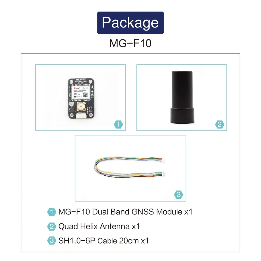 MicoAir MG-F10 L1+L5 Dual Band GNSS Module with IST8310 Compass High Precision GPS Positioning for FPV Drones UAV