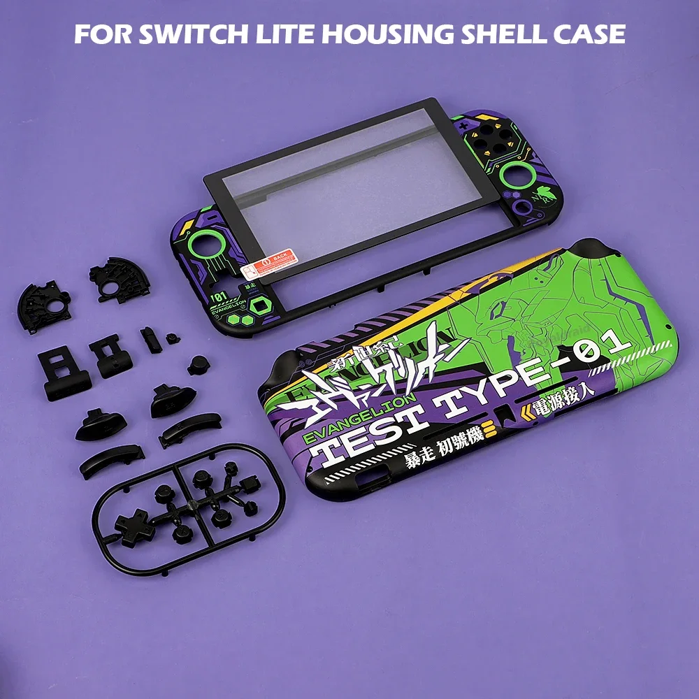 For Switch Lite For NS LITE Game Console Case Replacing Shell Housing + Buttons + Tempered Glass Film Screen Modification Access