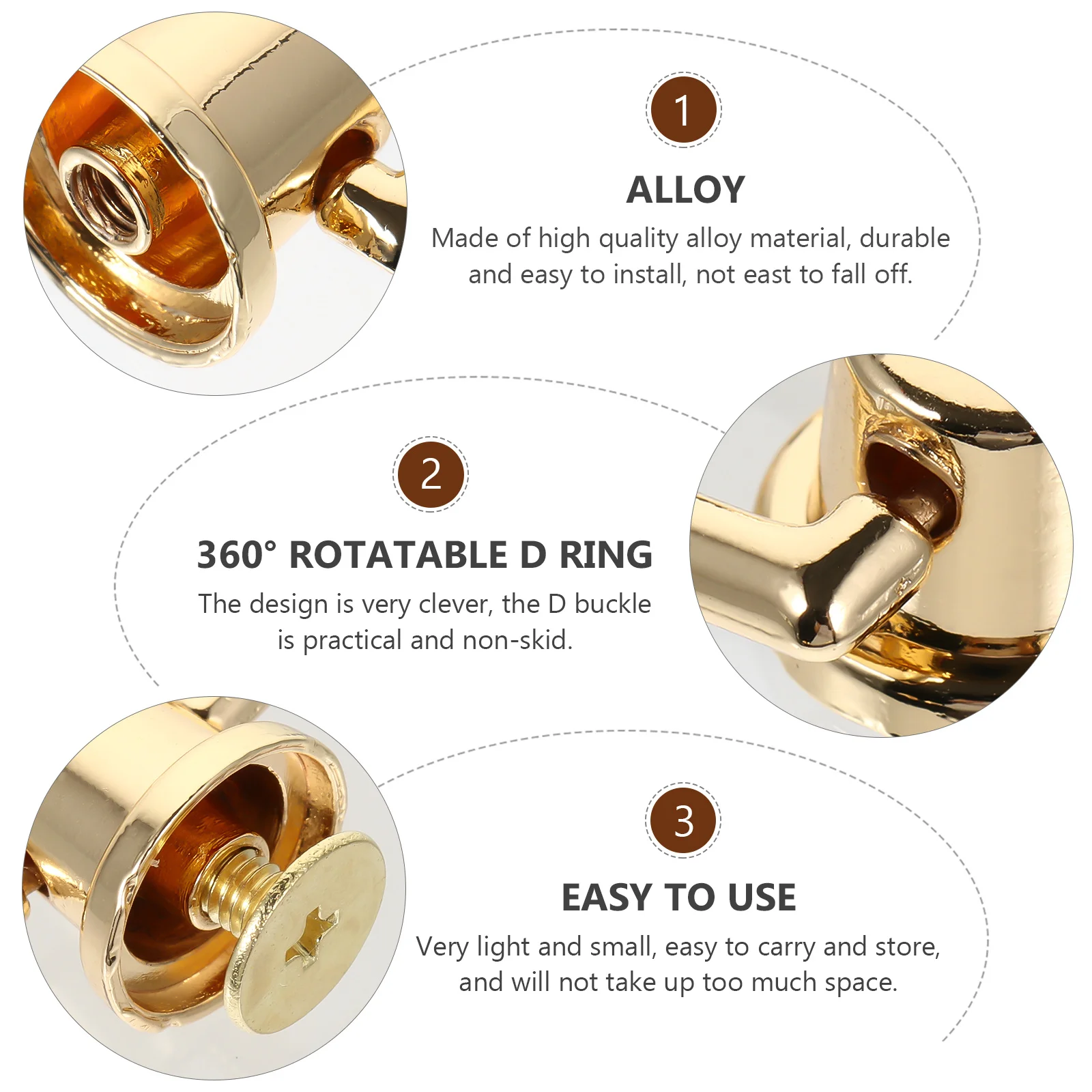 

6Pcs D Ring Buckle Heavy Duty Plastic DIY Accessories for Backpack Luggage Handbags Straps Hammock Collar Luggage D Ring