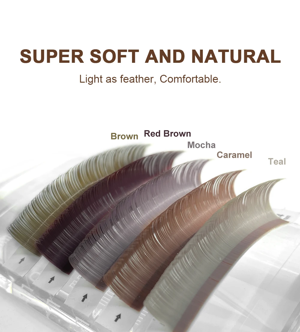 NATUHANA Karamellfarbene Wimpernverlängerung, individuelle künstliche Nerzfarbe, falsche Wimpern, braun, blaugrün, Mokka-Wimpern für Make-up-Tools – Detail 7