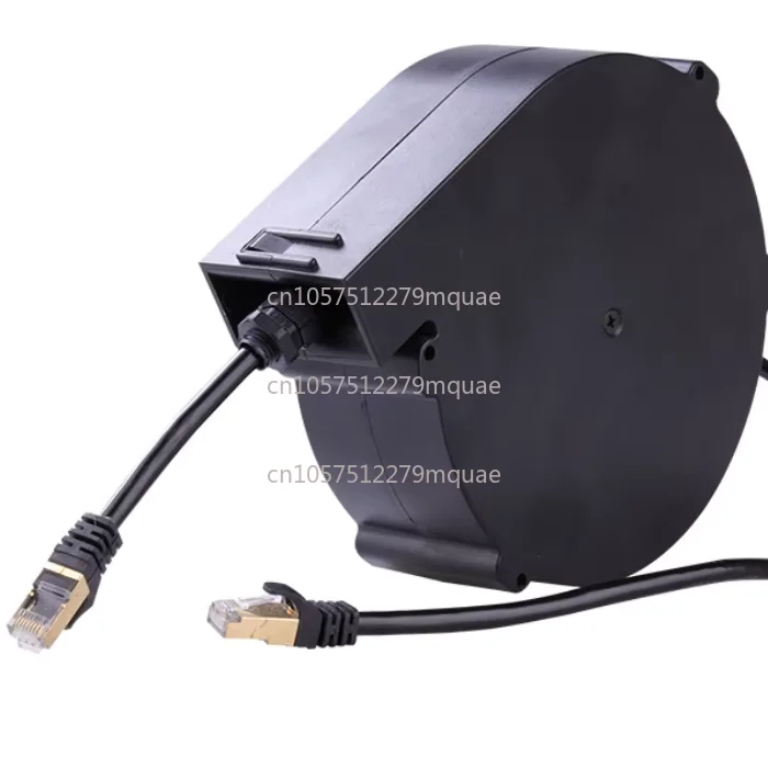 Cat6 Cat7 Retractable Ethernet Cable Reel Auto Rewind Spring Return Hanging Wall Mount Cable Reel for Network Rj45 Connector