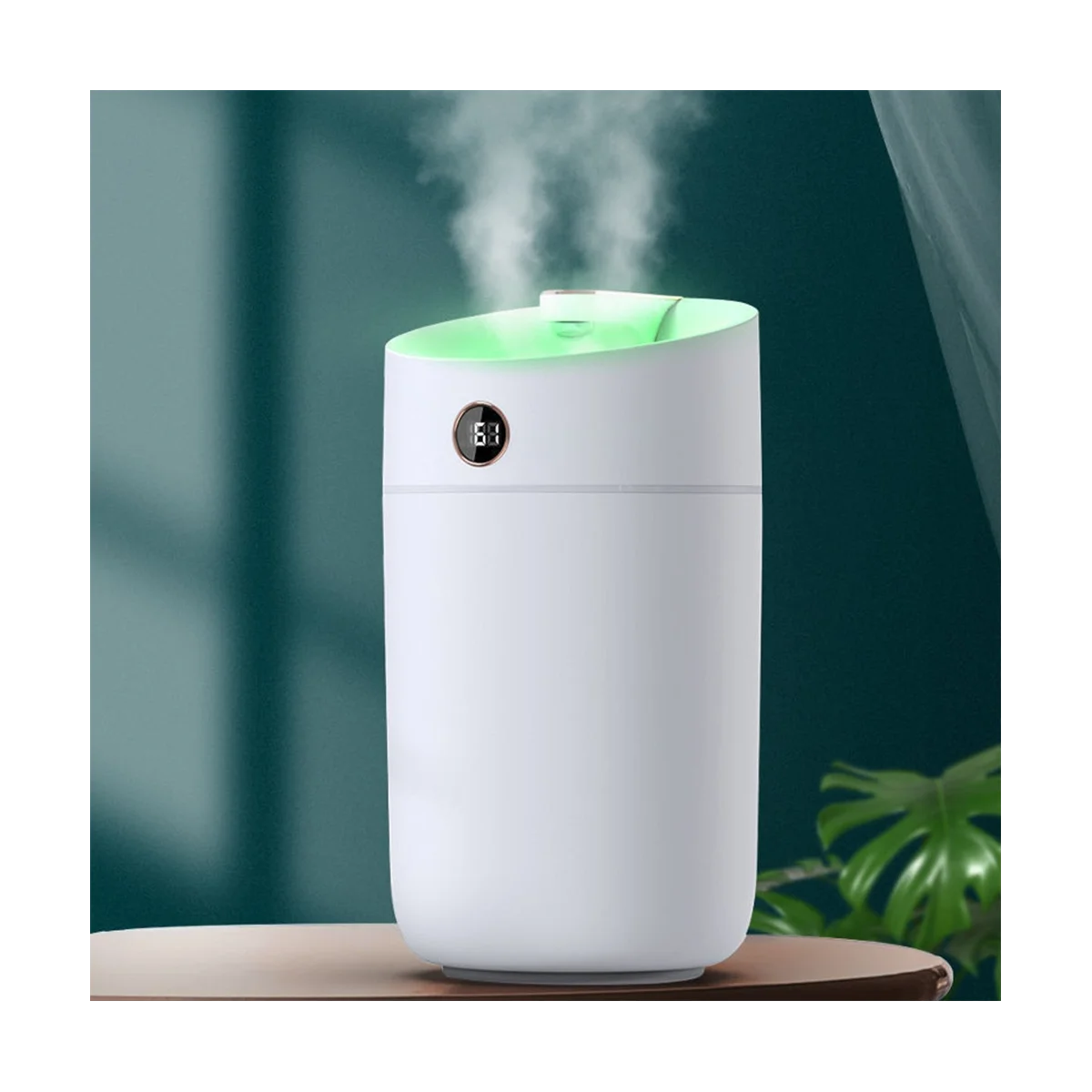 Air Humidifier Colorful Light Mute USB Fogger Purifier for Car White