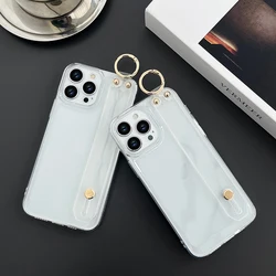 Transparent Case Wrist Strap Holder For iPhone 15 14 13 12 11 Pro Xs Max Xs XR 7 8 6 Plus SE 2020