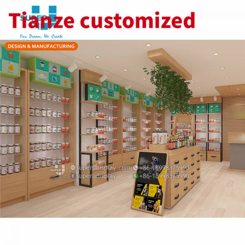 (customized)Modern Pharmacy Interior Design Display Shop Decoration Retail Pharmacy Interior Design