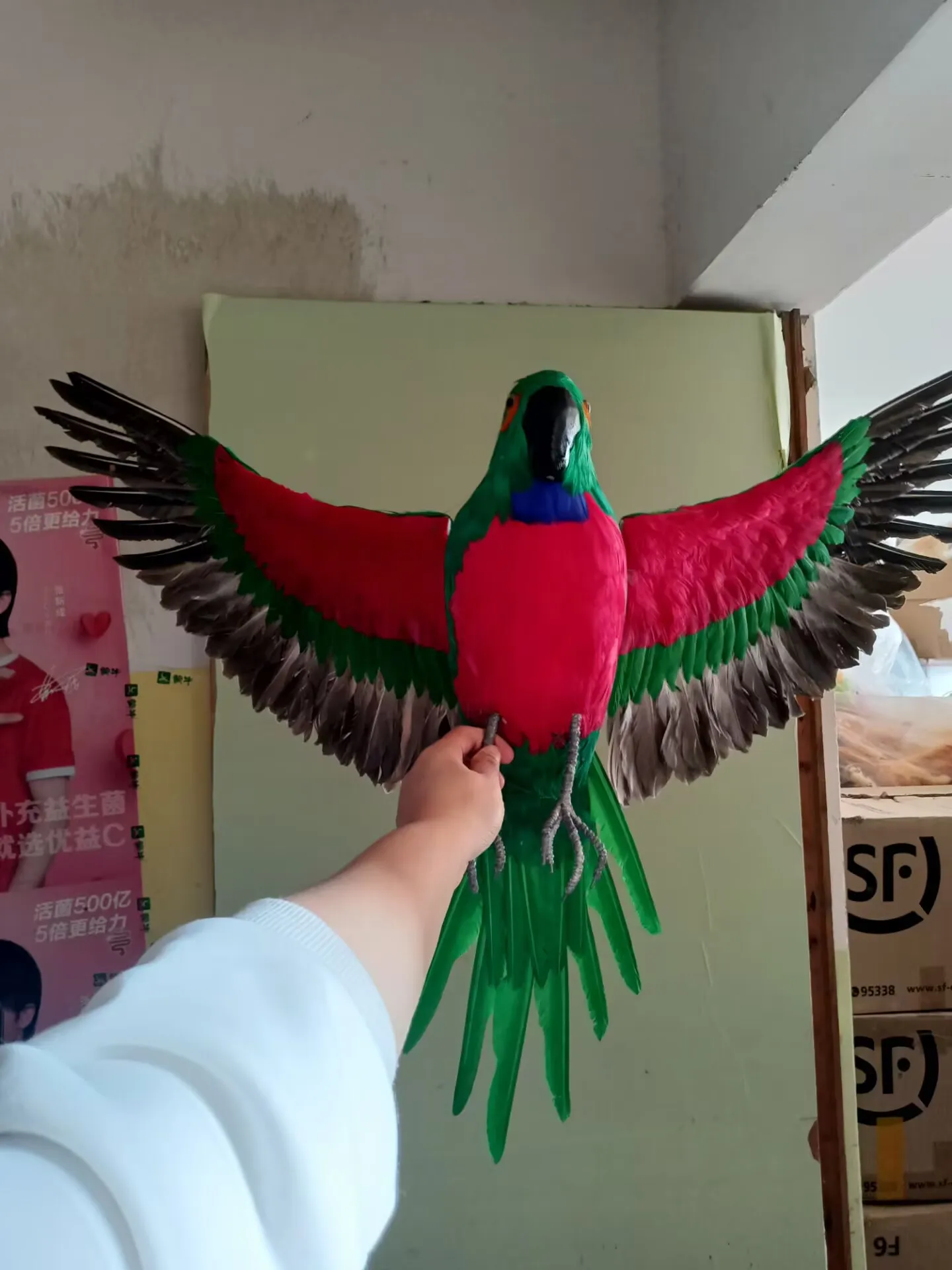 

Colorful Spreading Wings Parrot Bird Foam & Feathers Large 60x100cm Handicraft for Cosplay Garden Decoration Gift
