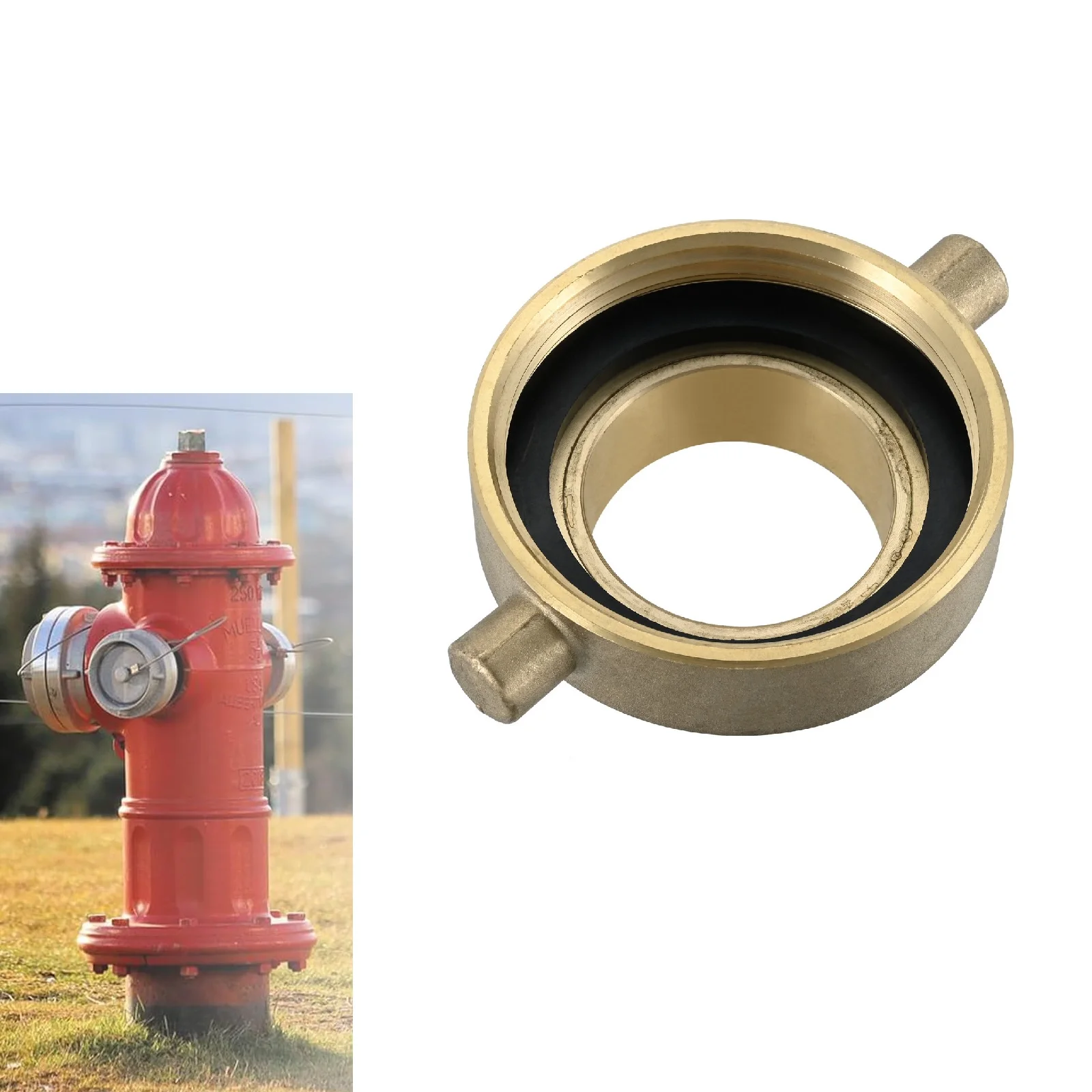 

Brass Fire Hydrant Hose Adapter 2-1/2" NST/NH Female x 2" NPT Male Port to Fire Trucks Hose Coupling Garden Water Pipe Connector