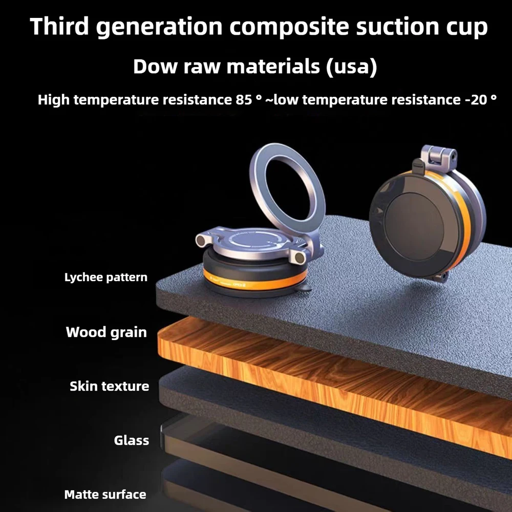 Actualizado 360 °   Soporte magnético para teléfono al vacío Nano Gel, soporte para teléfono de coche para soporte de teléfono con ventosa Magsafe para coche/iPhone