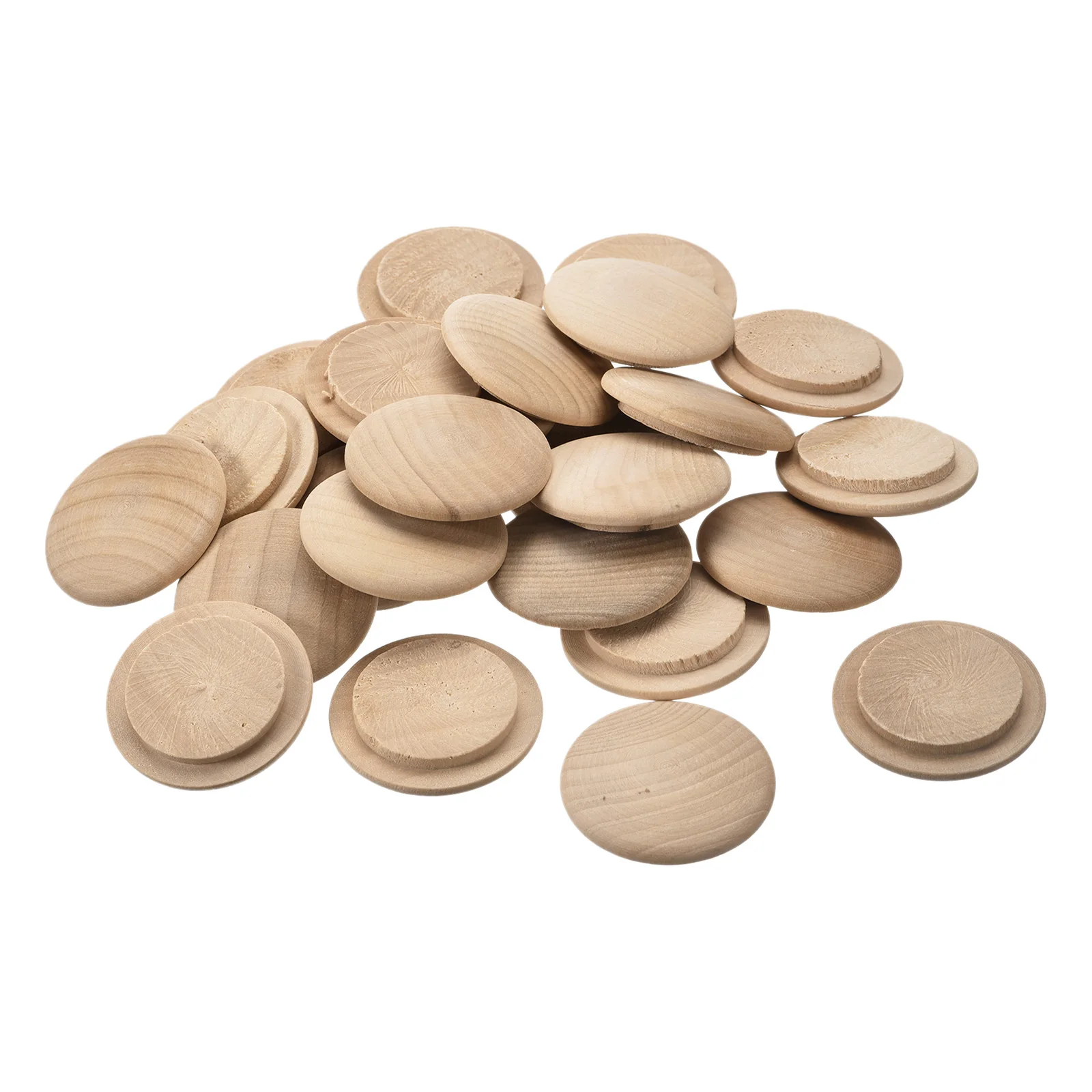 

50Pcs Wood Plugs 40x30mm Beech Wood Button Top Plugs Screw Hole Covers Decorative Wooden Cover for Stair Chair Craft Furniture
