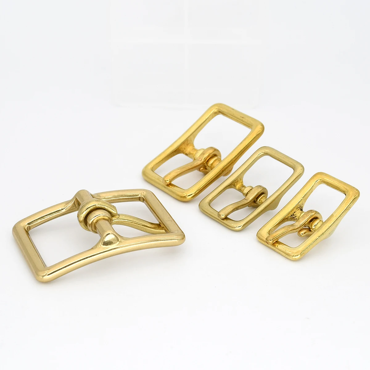 1 Piece Brass Belt Buckle Adjust Tri-glide Pin Buckle for Leathercraft Bag Strap Horse Halter Harness Parts Hardware Accessories