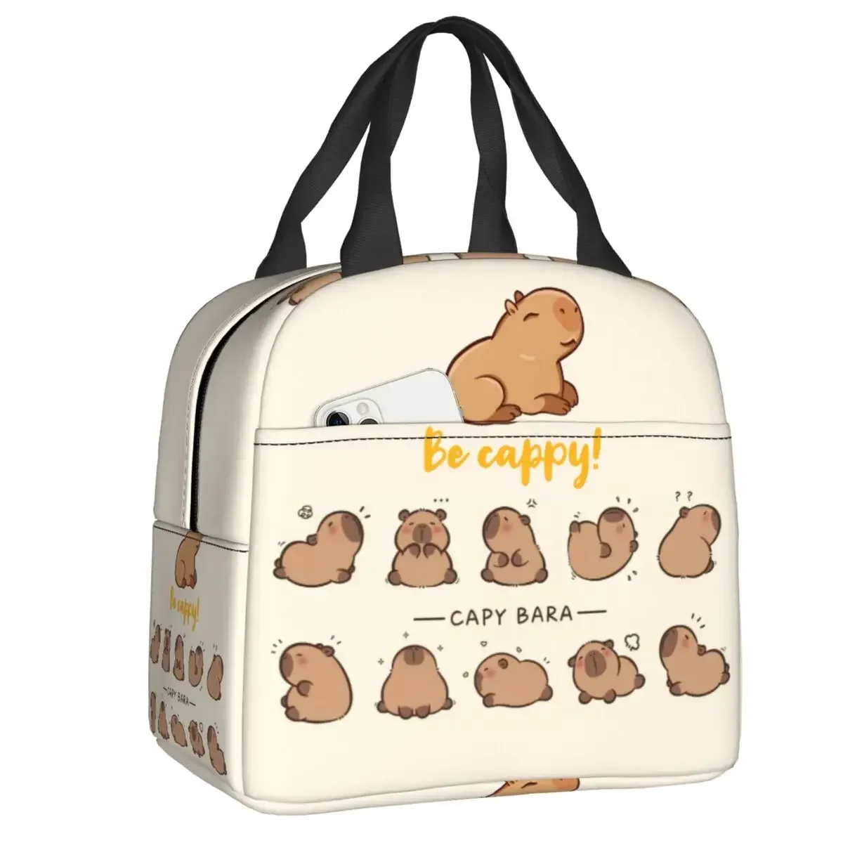 

Капибара, термоизолированные сумки для обеда, женский портативный контейнер для обеда для кемпинга, путешествий, коробка для хранения еды