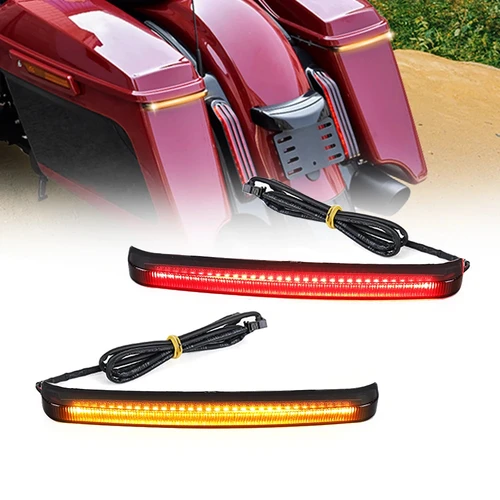 Imagen 2 del producto Alforja LED para motocicleta, señal de giro que fluye, luz decorativa para Harley Touring Road King Electra Glide CVO 2014-2023