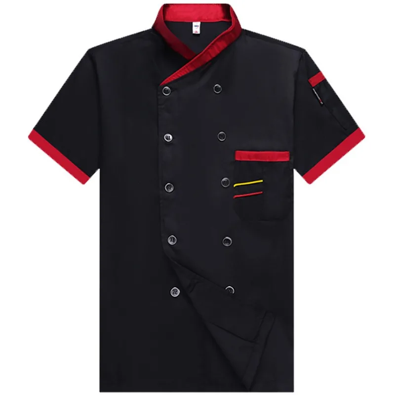 Chef Suits Short-sleeved Catering Hotel Workwear Men and Women Chef Suits Western Restaurant Chef Work Clothes Breathable