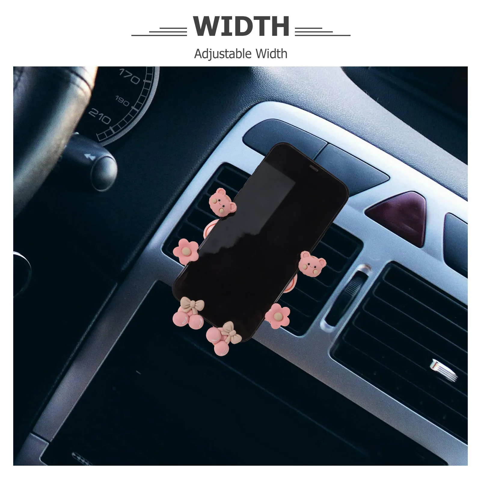 

Car Air Vent Phone Holder Universal 4-7 Inch Small Compact Anti-Drop Mobile Mount Adjustable Angle Compatible Charging Port