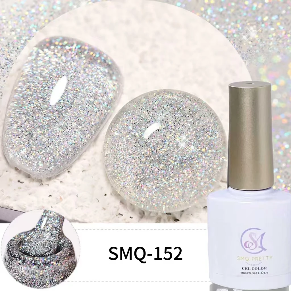 

10ml 6Pcs/Set Glitter Gel Nail Polish Vernis Semi Permanent Glitter Polish DIY Nail Art Soak Off LED UV Gel