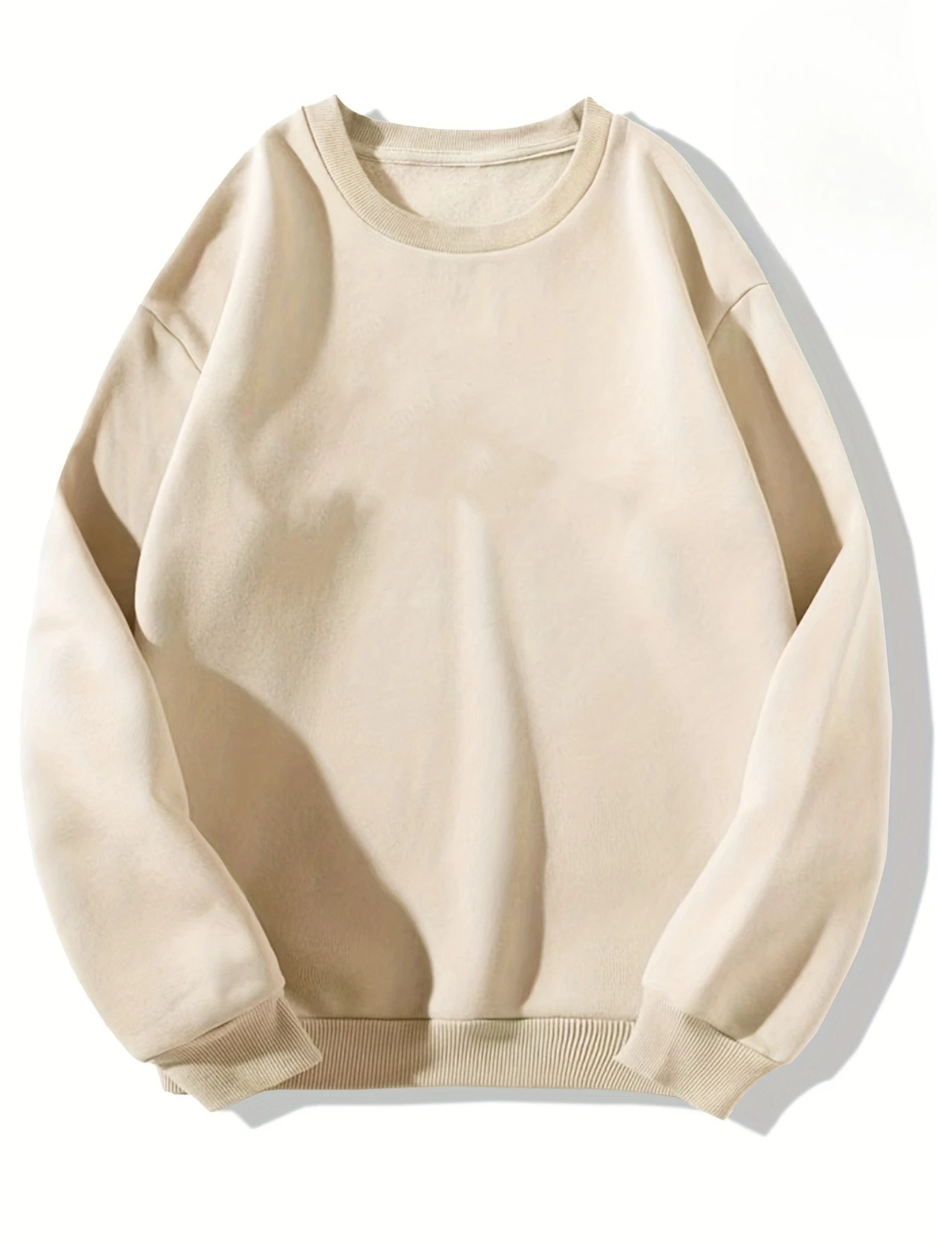 Solid Color Round Neck Sweatshirt for Men and Women Comfortable Multifunctional Fashion Top Urban Casual Sweatshirt