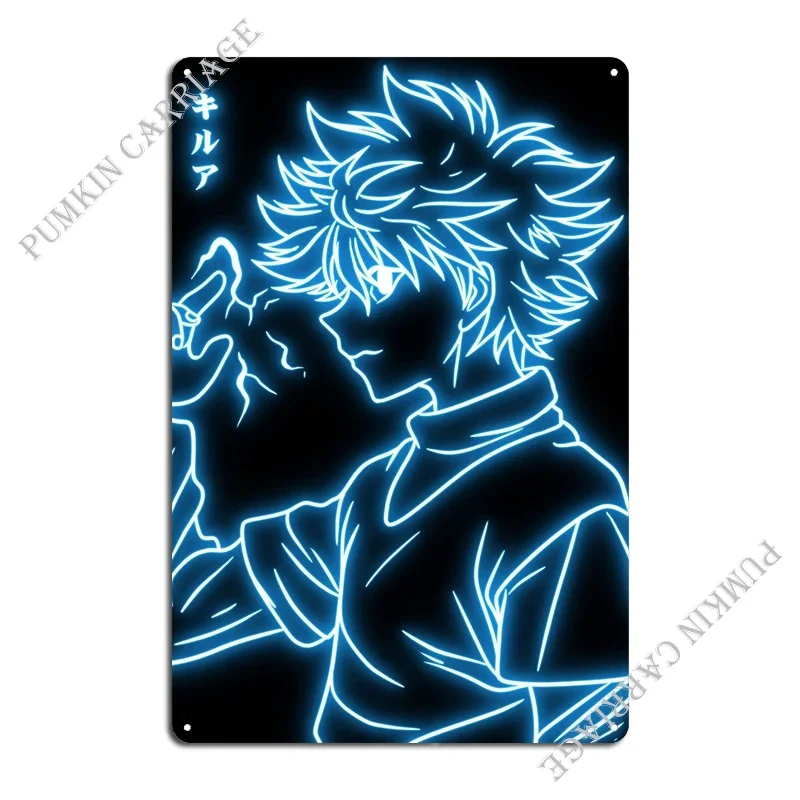 Killua Neon Metal Plaque Poster Cinema Party Plates Party Club Cinema Tin Sign Poster