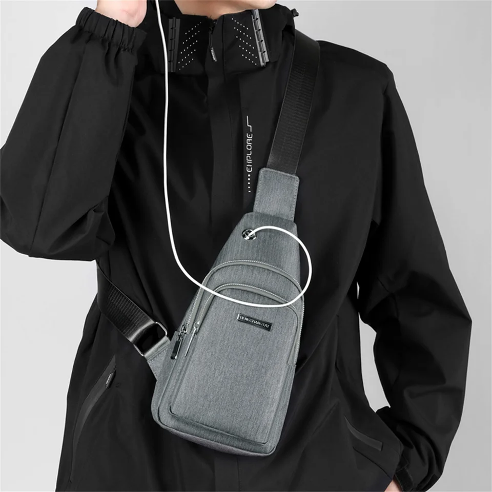 Women's Small Chest Pack Solid Male Outdoor Chest Bag Nylon Chest Pack Women Fashion Travel Purse Phone Pouch Pocket Sling Bag