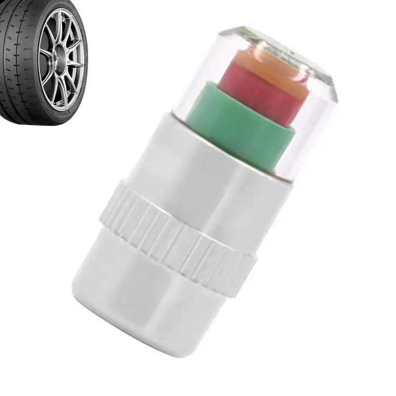 

Tire Pressure Monitor Valve Stem Caps Stem Caps Sensor Indicator With 3 Color Eye Alert Practical Anti-Theft And Sturdy Tire