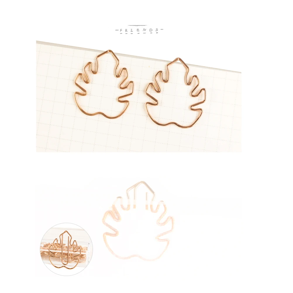 

10pcs Cartoon Tortoise Leaf Paper Clips Bookmarks Office School Supplies Metal Long Use Storage Photos Sheets