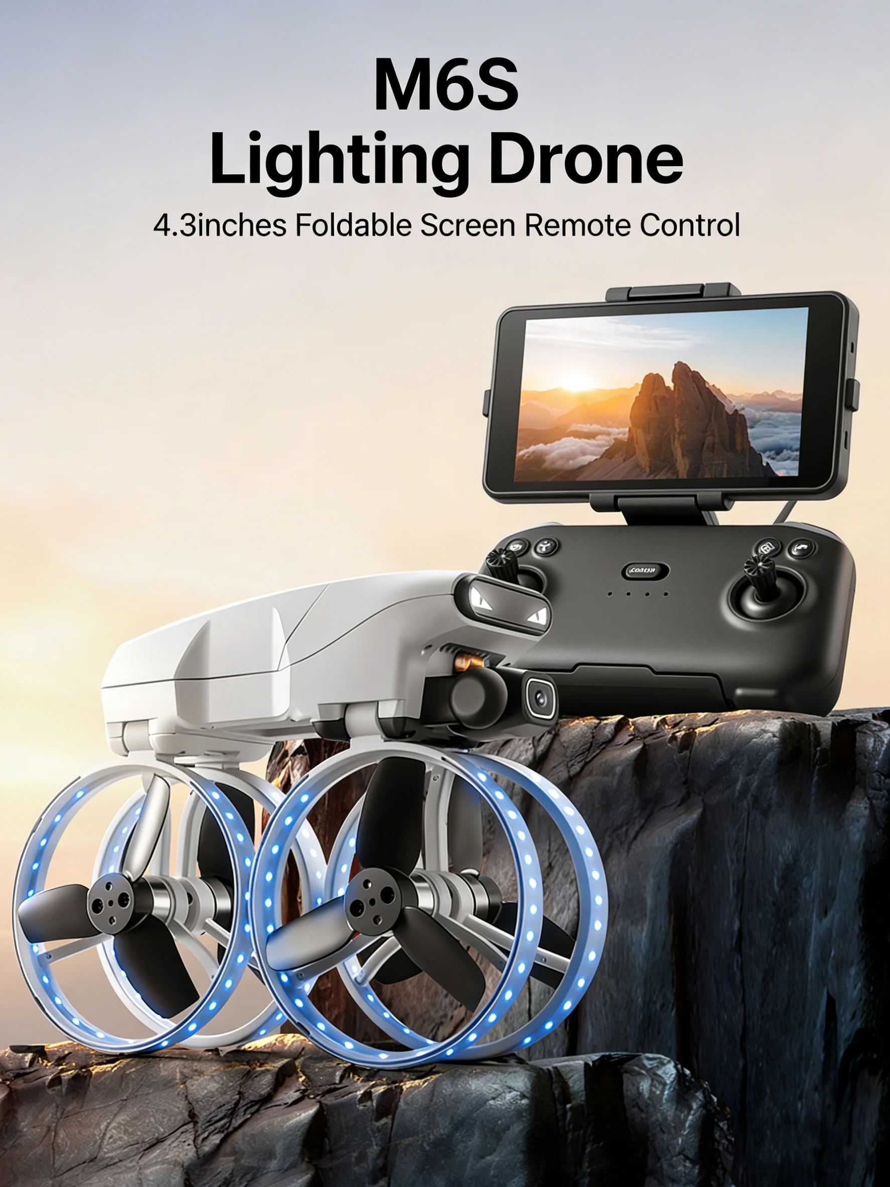 

M6s Drone with screen 4K Dual Camera WIFI Brushless Anti-drop Optical Flow Positioning Quadcopter Remote Control Gift RC Toy