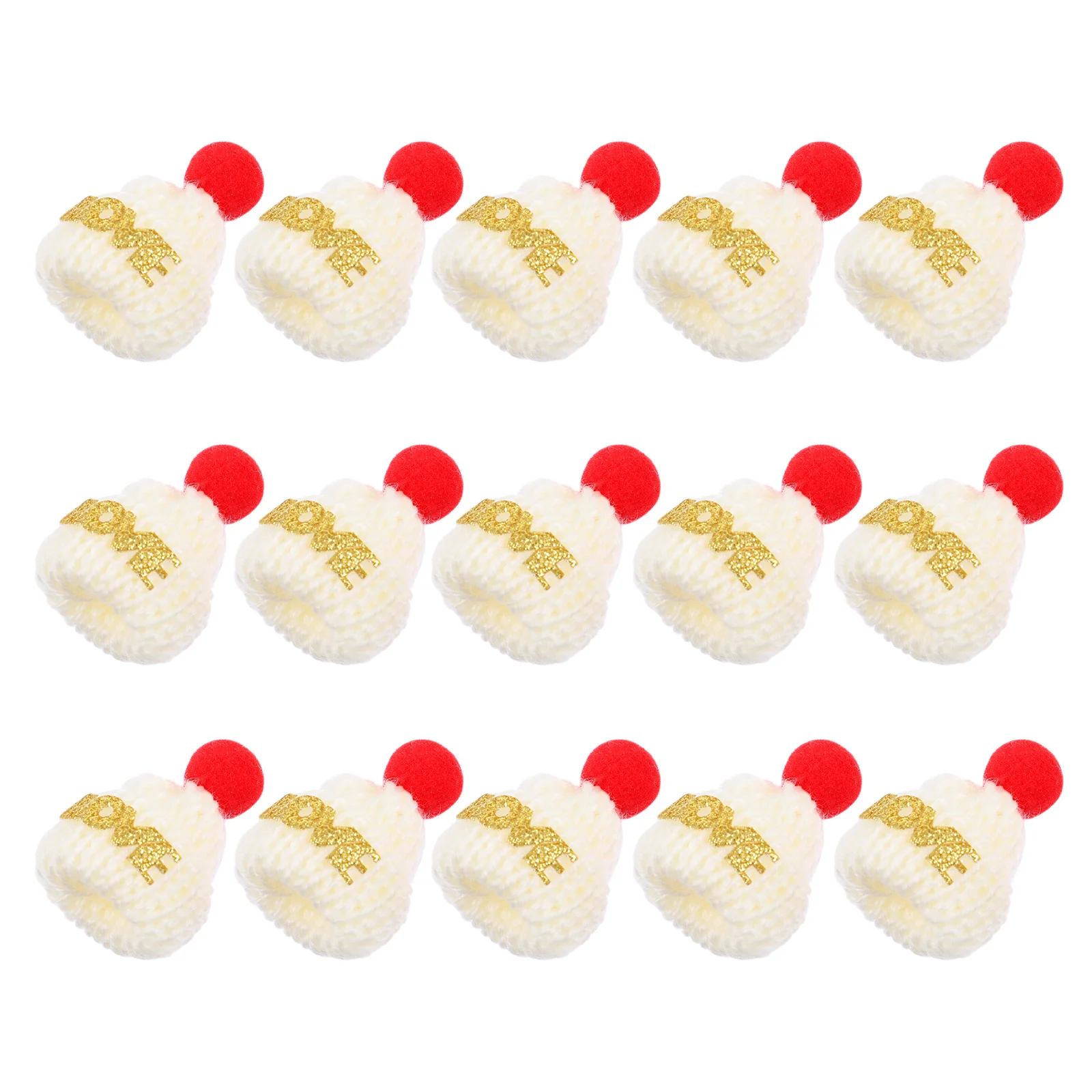 

15Pcs Mini Christmas Woolen Hats Accessories DIY Hairpin Brooch Decoration Christmas Tree Ornaments Holiday Party