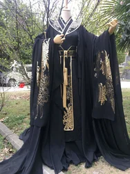 Disfraz de Anime Sha Po Lang Chang Geng negro dorado chino Hanfu Er Ha Mo Ran para Halloween, recién llegado, Disfraces para hombres