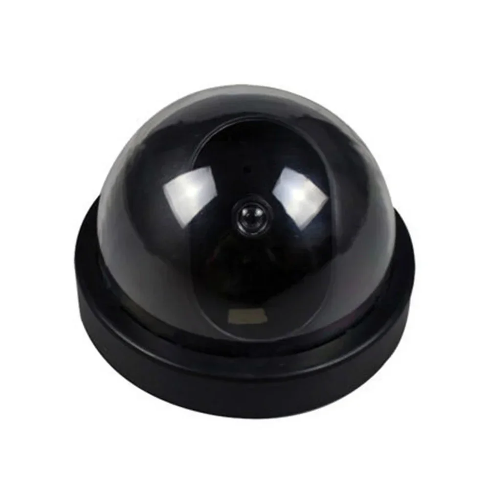 Falso câmera de segurança CCTV com piscando LED vermelho, plástico preto, Smart Dummy Home Dome, interior e exterior, novo