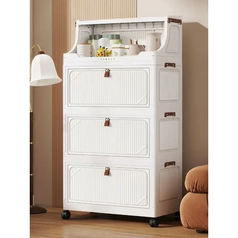 

Simple installation-free foldable multi-layer crevice storage cabinet baby snacks